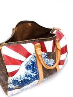 Customised Louis Vuitton 'Japanese Wave' Monogram Keepall Bag