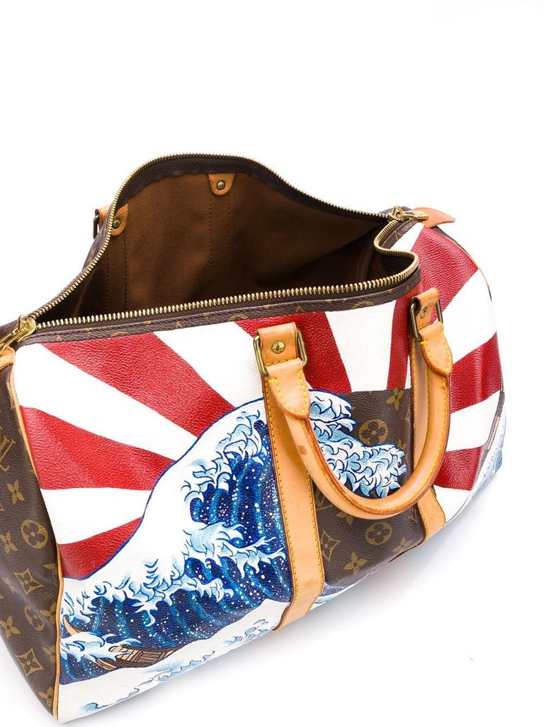 Customised Louis Vuitton &#39;Japanese Wave&#39; Monogram Keepall Bag at 1stdibs