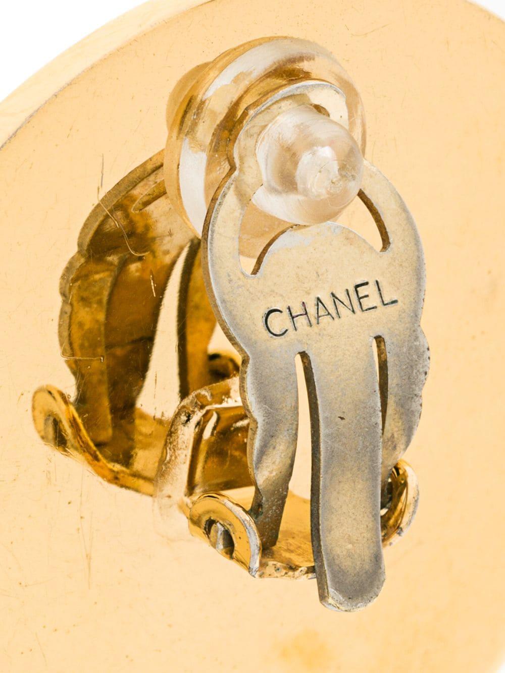 Chanel CC Emblem Logo Bi-colour Earrings In Excellent Condition In London, GB