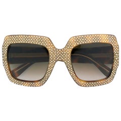 Gucci Oversized Rhinestone Sunglasses