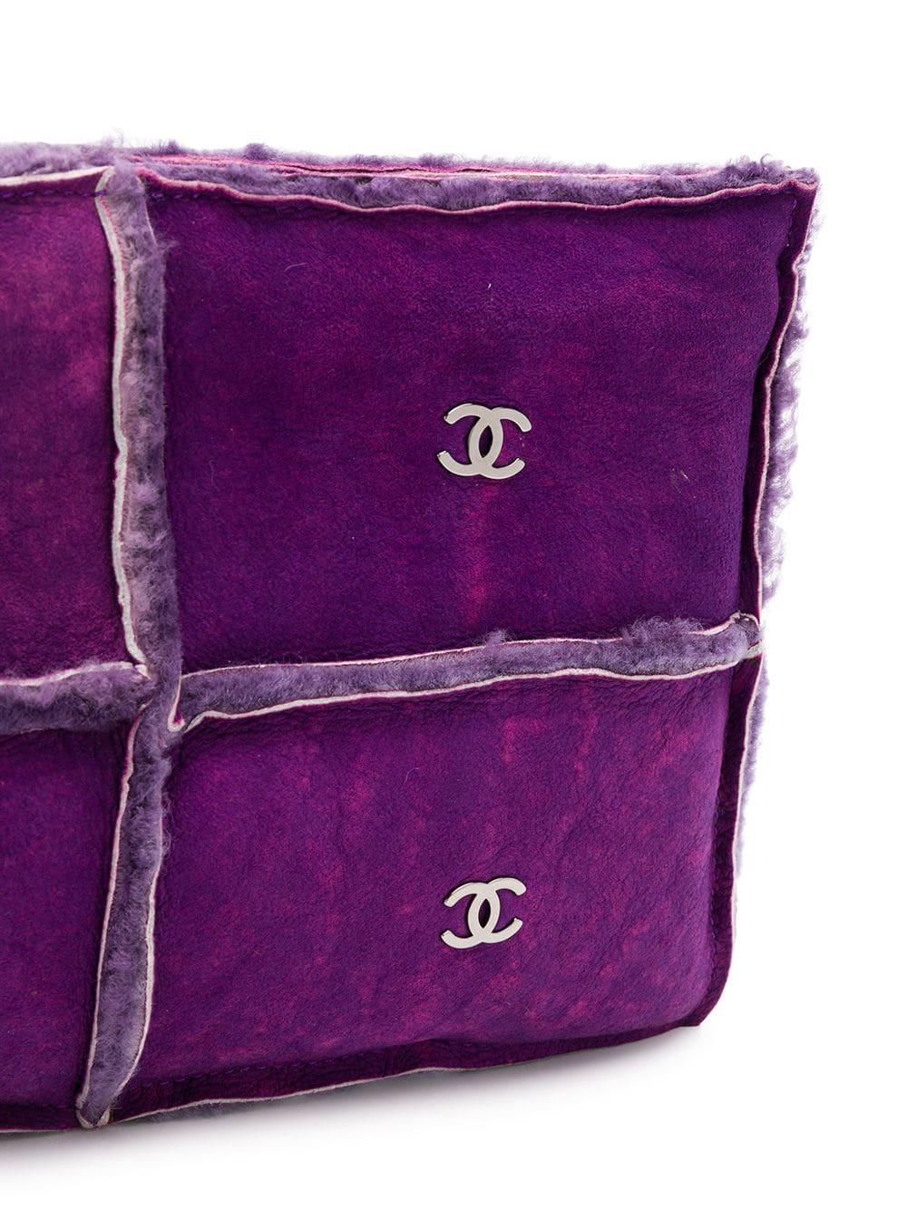 Women's Chanel Purple Mouton Clutch Bag