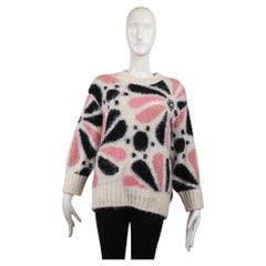 Chanel White Flower CC Sweater Crewneck Oversized Size 46