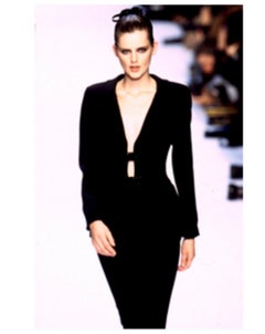 S/S 1997 Christian Dior von Gianfranco Ferré – Schwarze Blazerjacke mit Schleife in taillierter Passform