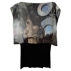 Avant Guard Vintage Agnes B Futuristic Digital Print Mannequin Blouse Top