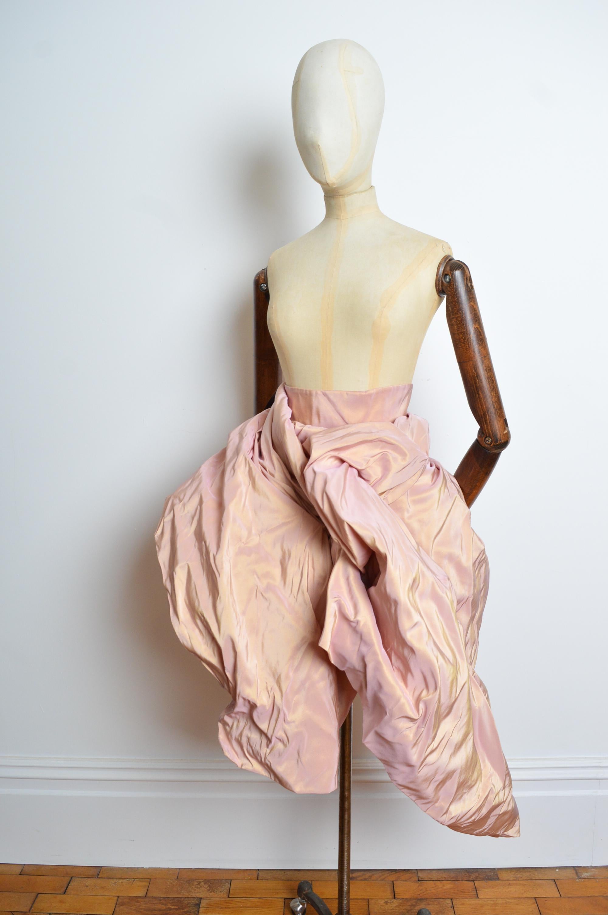 Special Order Vivienne Westwood Haute Couture Pink Taffeta Structured Skirt For Sale 10