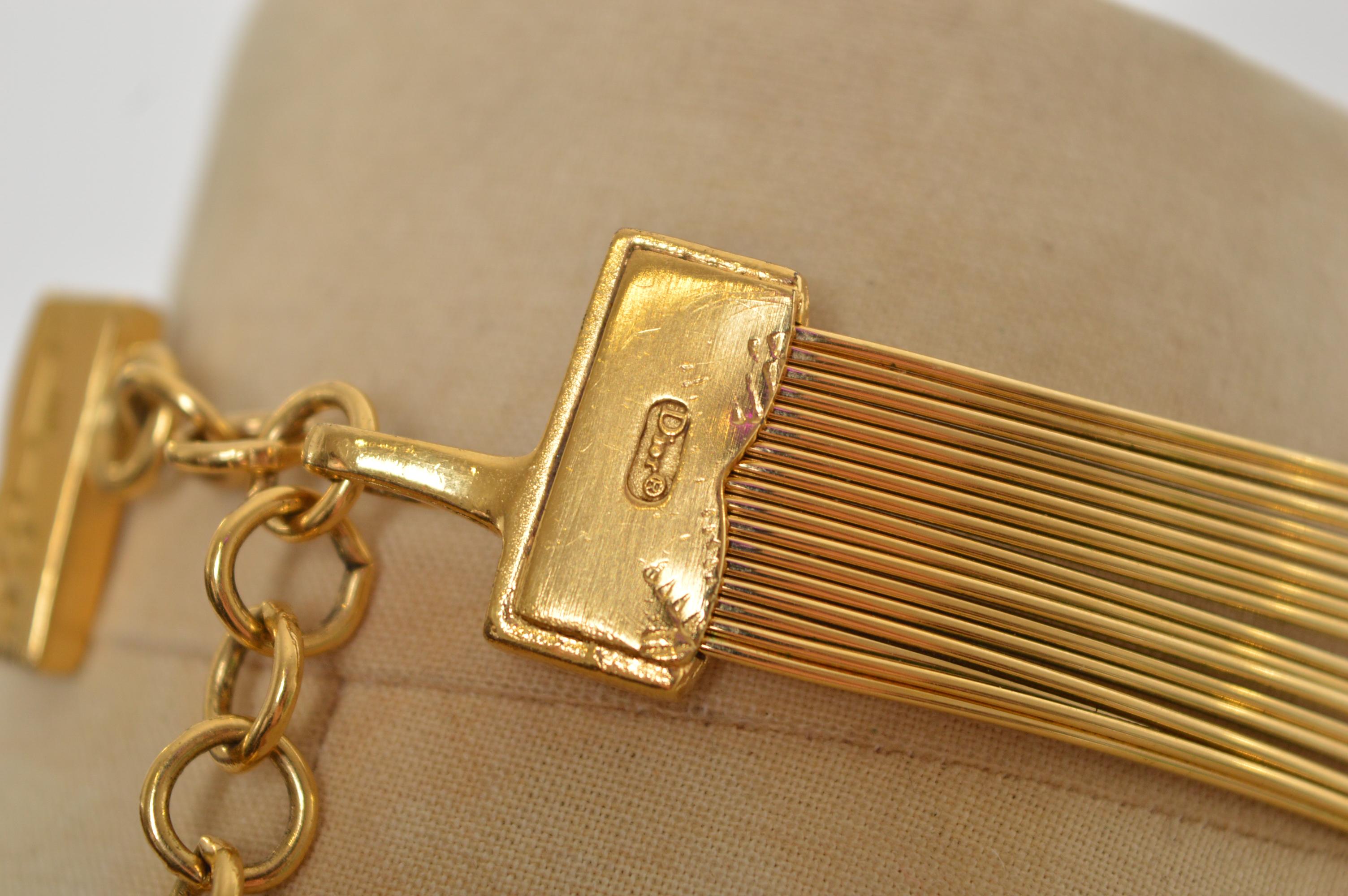 Christian Dior J'ADORE Gargantilla de alambre metálico dorado - Collar C.1990 en venta 3