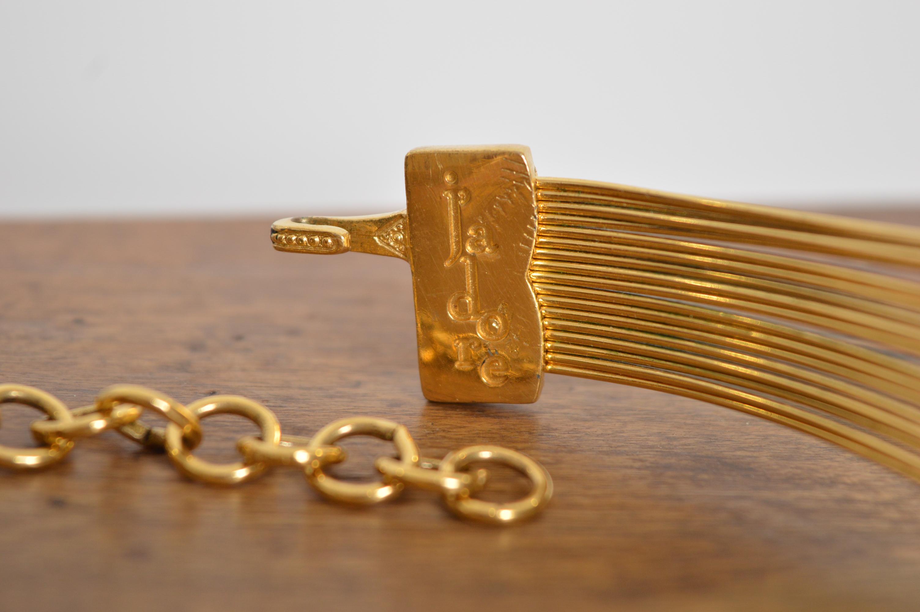 Christian Dior J'ADORE Gargantilla de alambre metálico dorado - Collar C.1990 en venta 7