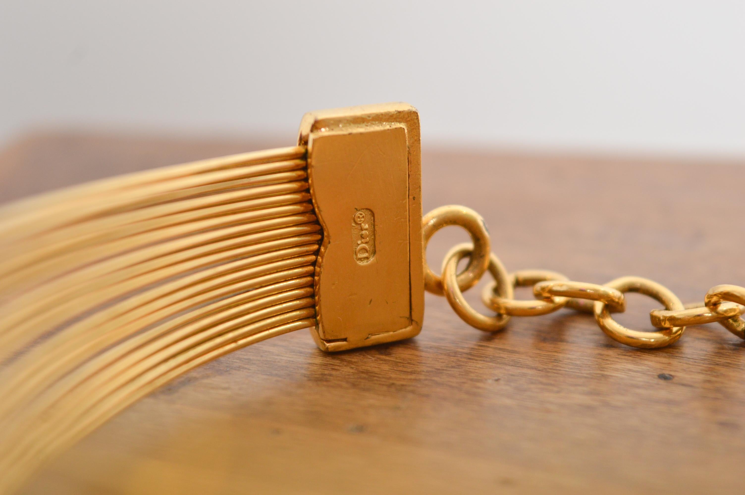 Christian Dior J'ADORE Gargantilla de alambre metálico dorado - Collar C.1990 en venta 6