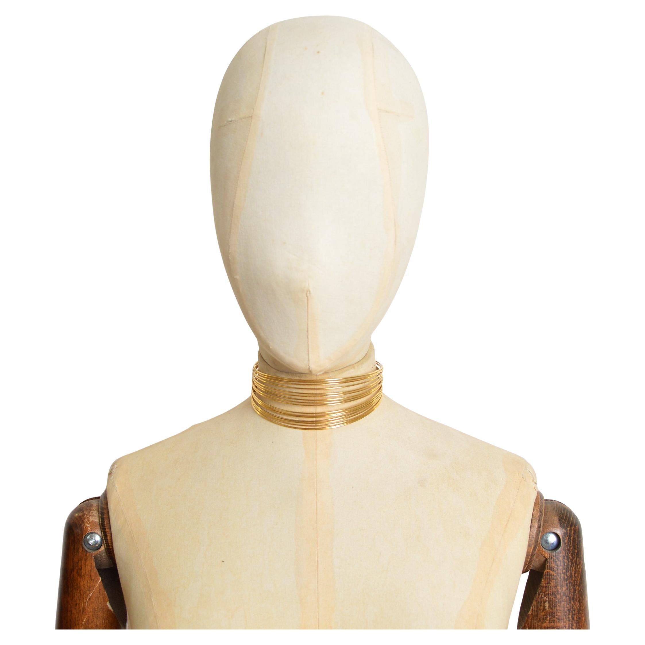 Christian Dior J'ADORE Gargantilla de alambre metálico dorado - Collar C.1990 en venta
