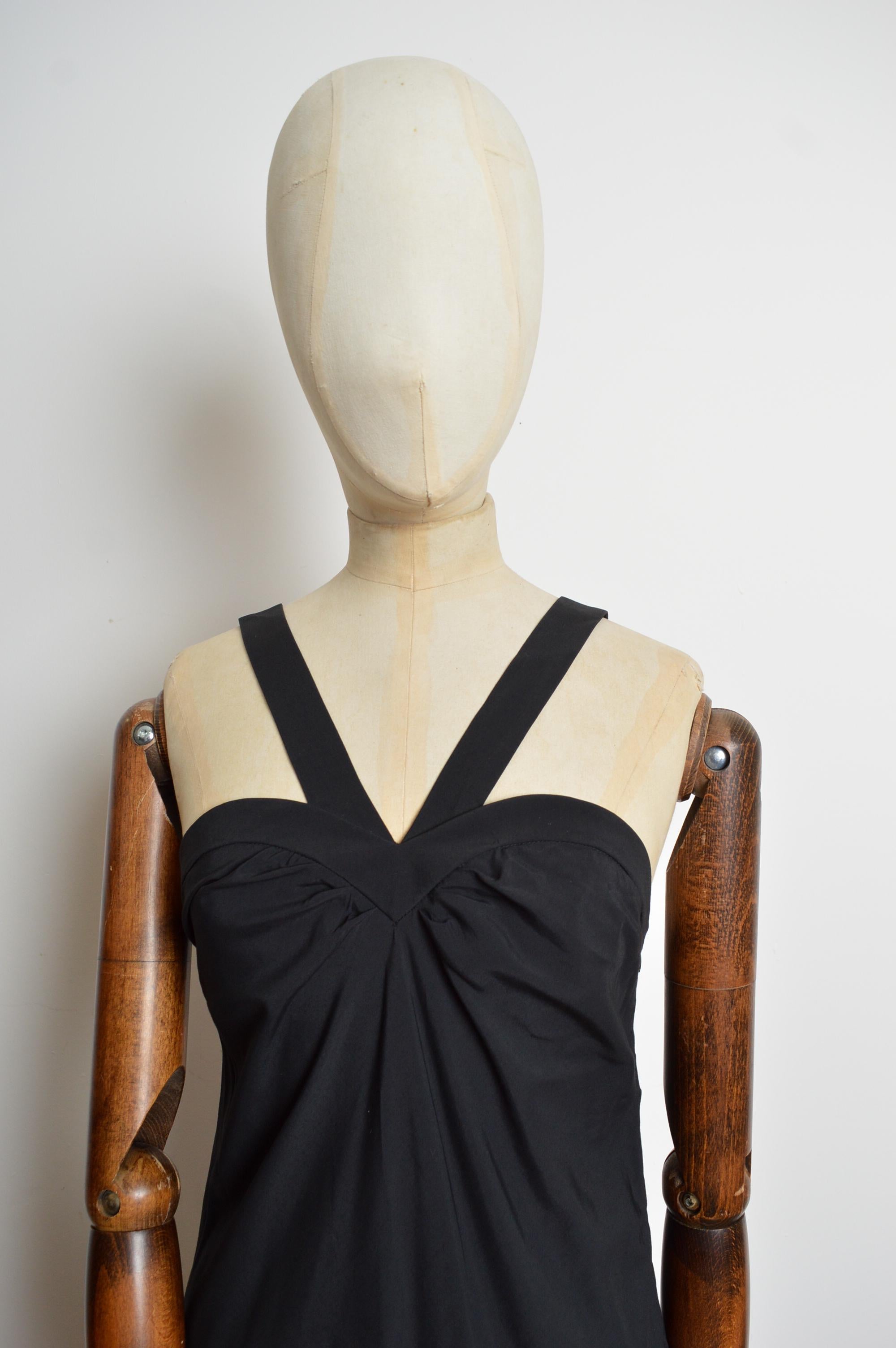 Printemps 1994 Yves Saint Laurent Up&Up Robe de cocktail longue noire avec fente sur la jambe. en vente 5