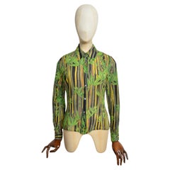 2000's Dolce & Gabbana Bamboo print green cotton long sleeve Shirt - Blouse
