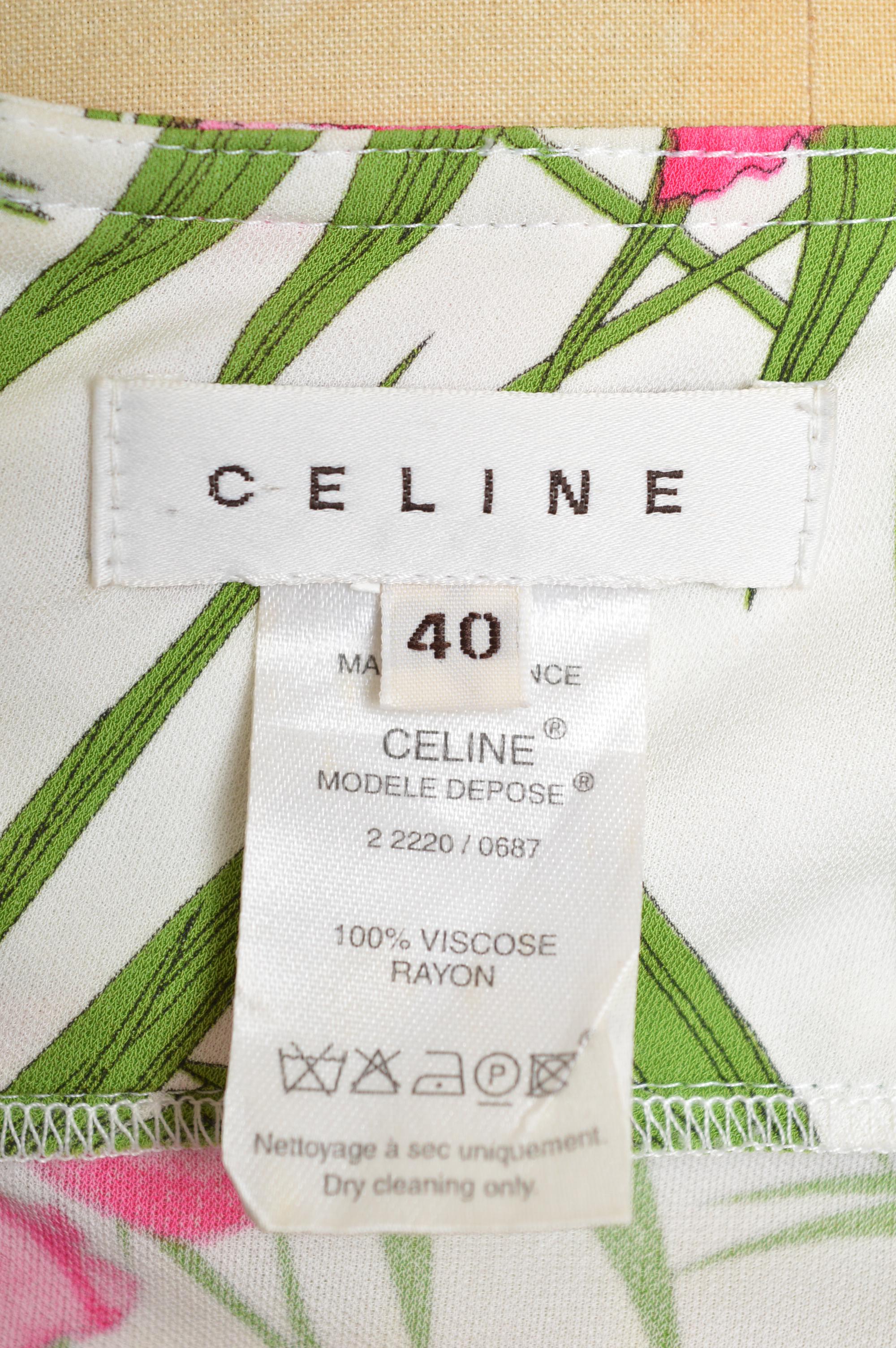 Printemps 2004 CÉLINE by Michael Kors Jupe taille basse Y2k avec imprimé feuilles de palmier en vente 9