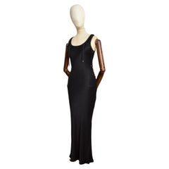 A/W 2003 Christian Dior John Galliano black Maxi long satin slip evening dress