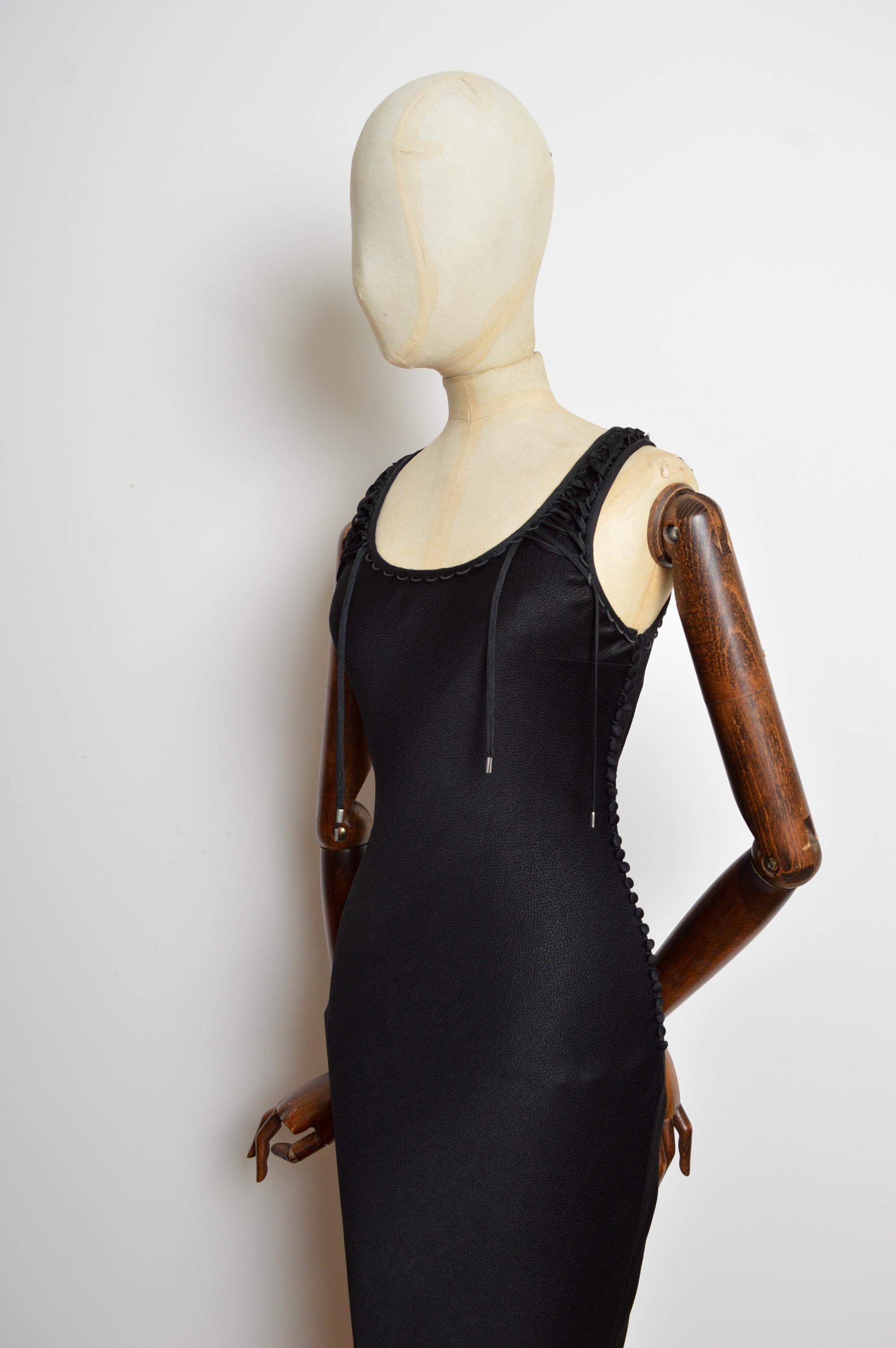 A/W 2003 Christian Dior John Galliano schwarzes Maxi-langes Abendkleid aus Satin im Angebot 2