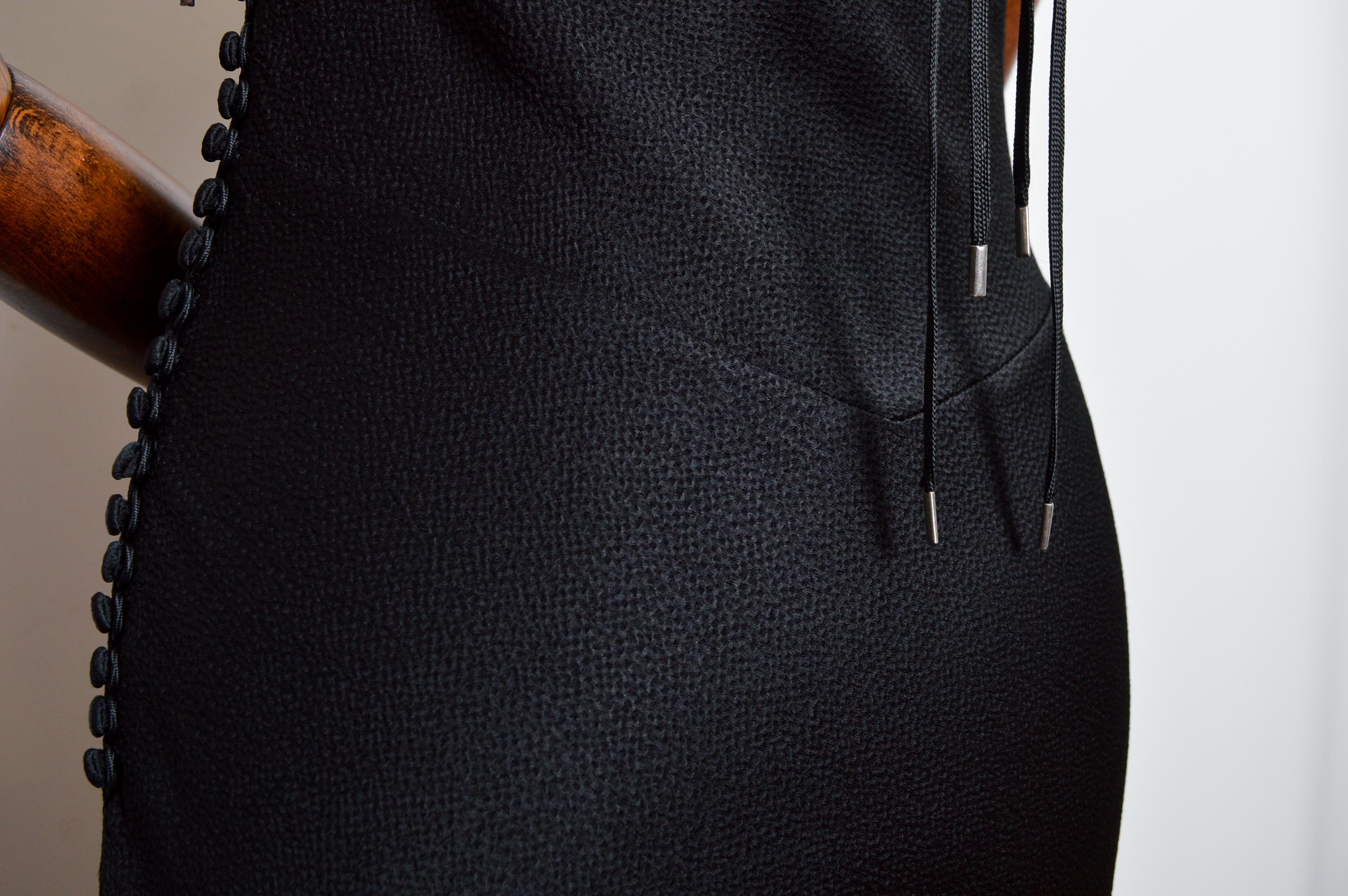 A/W 2003 Christian Dior John Galliano schwarzes Maxi-langes Abendkleid aus Satin im Angebot 9