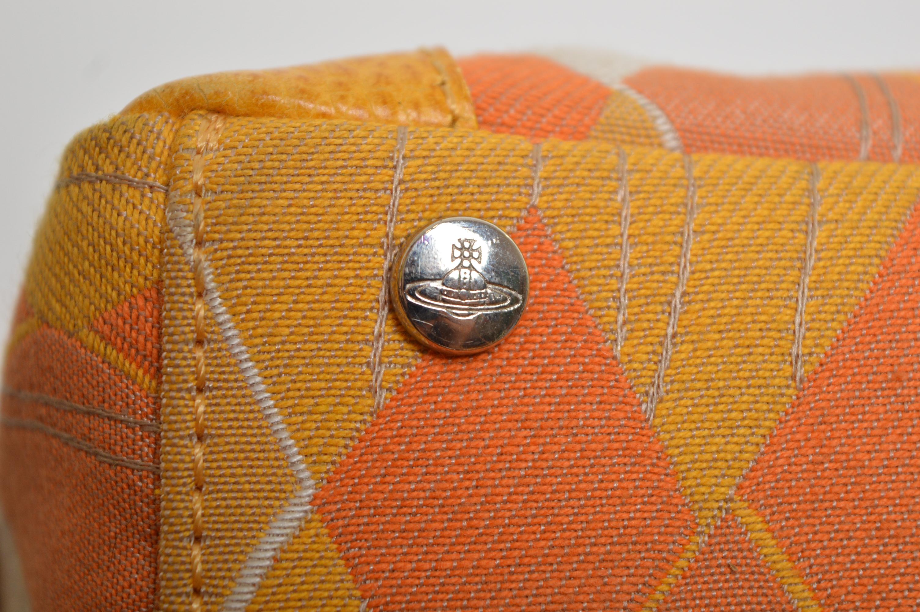 Borsa a mano Vivienne Westwood del 2000 in tela e pelle argyle gialla in miniatura in vendita 7