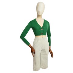 Vivienne Westwood 1990er Jahre hoch taillierte Pedal Drücker / Seer Sauger Capri Hosen