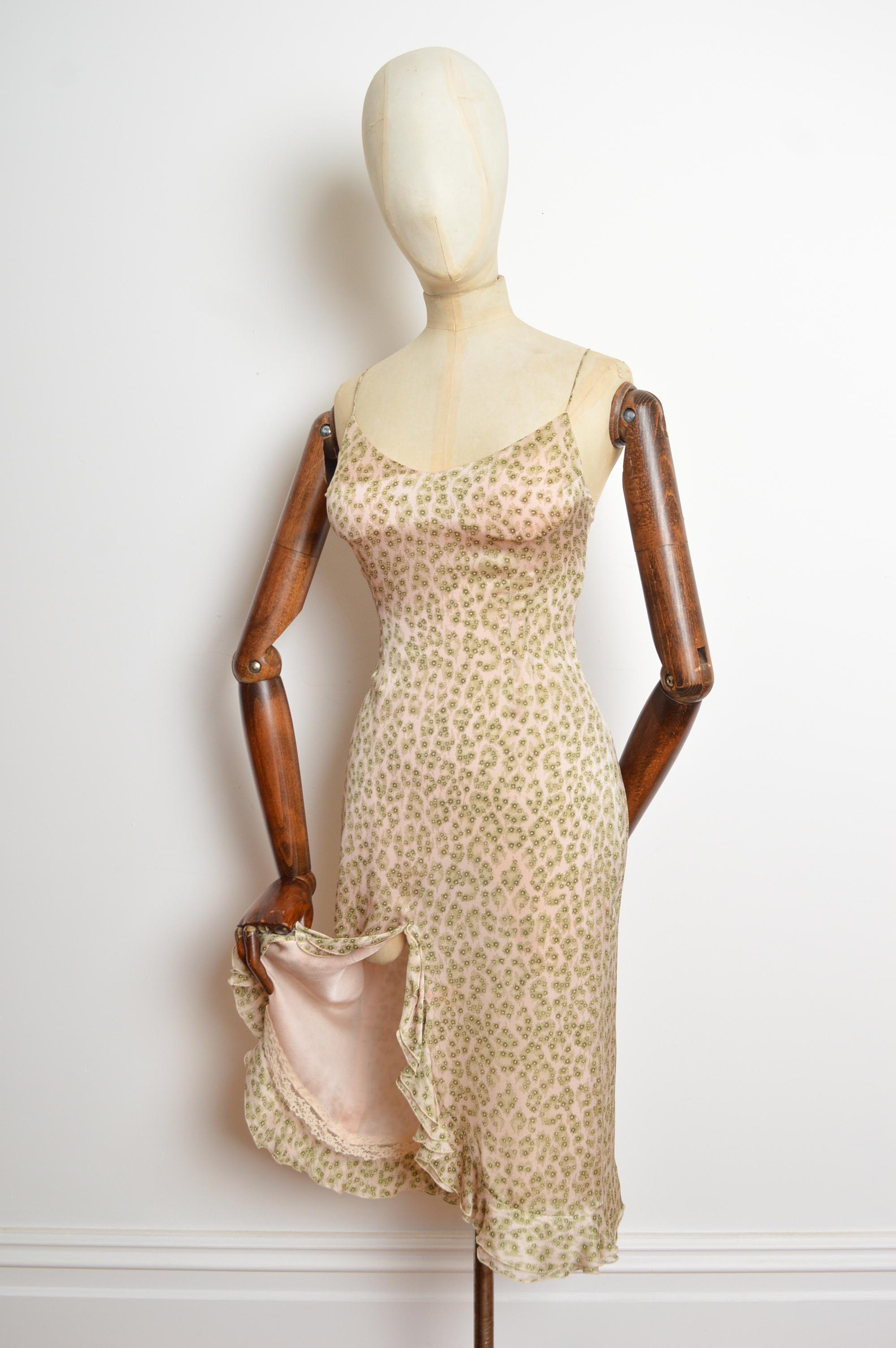 1990 - CHLOÉ by Stella McCartney - Robe à volants en soie à fleurs et imprimé léopard en vente 6