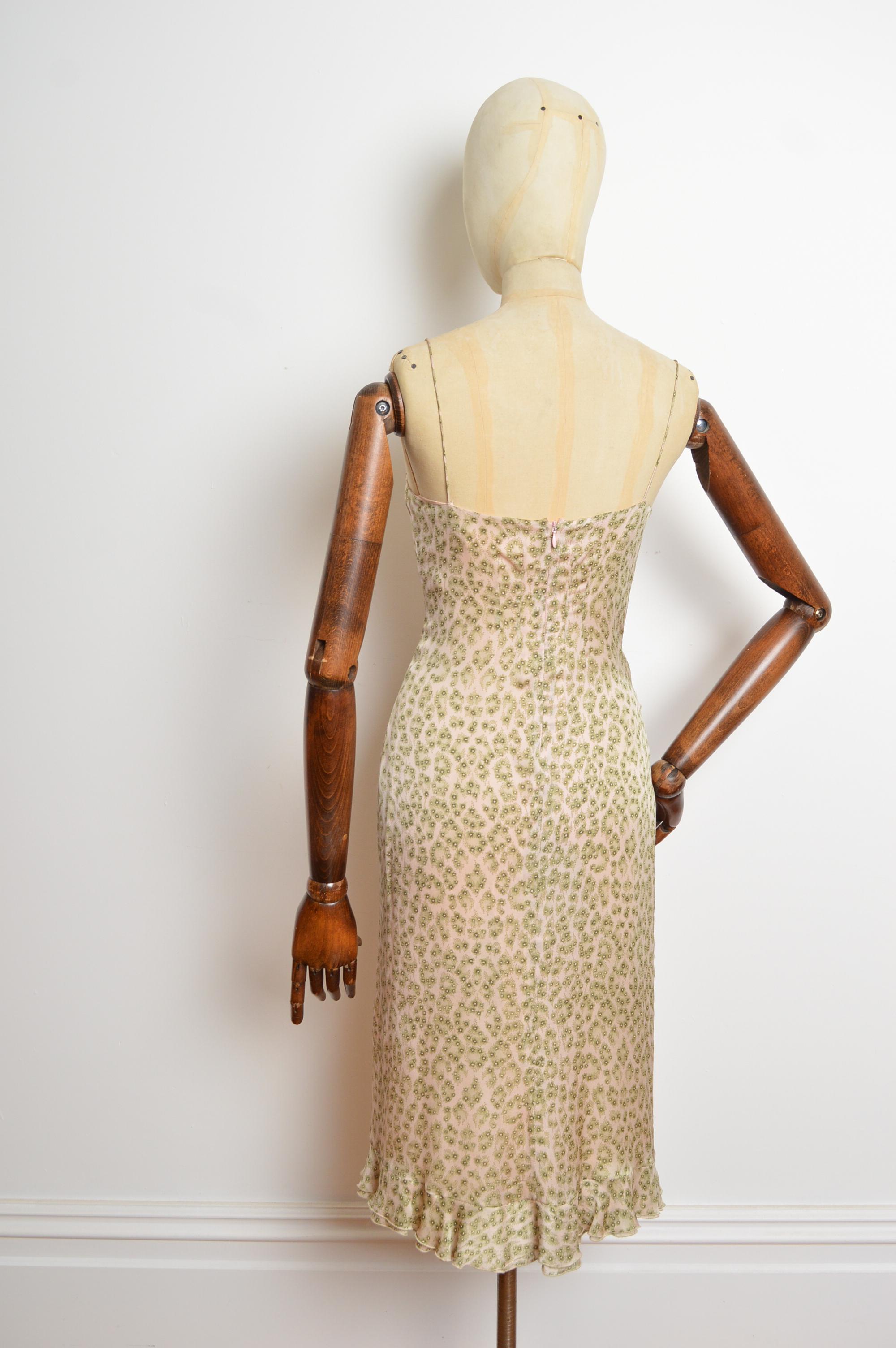 1990 - CHLOÉ by Stella McCartney - Robe à volants en soie à fleurs et imprimé léopard en vente 8