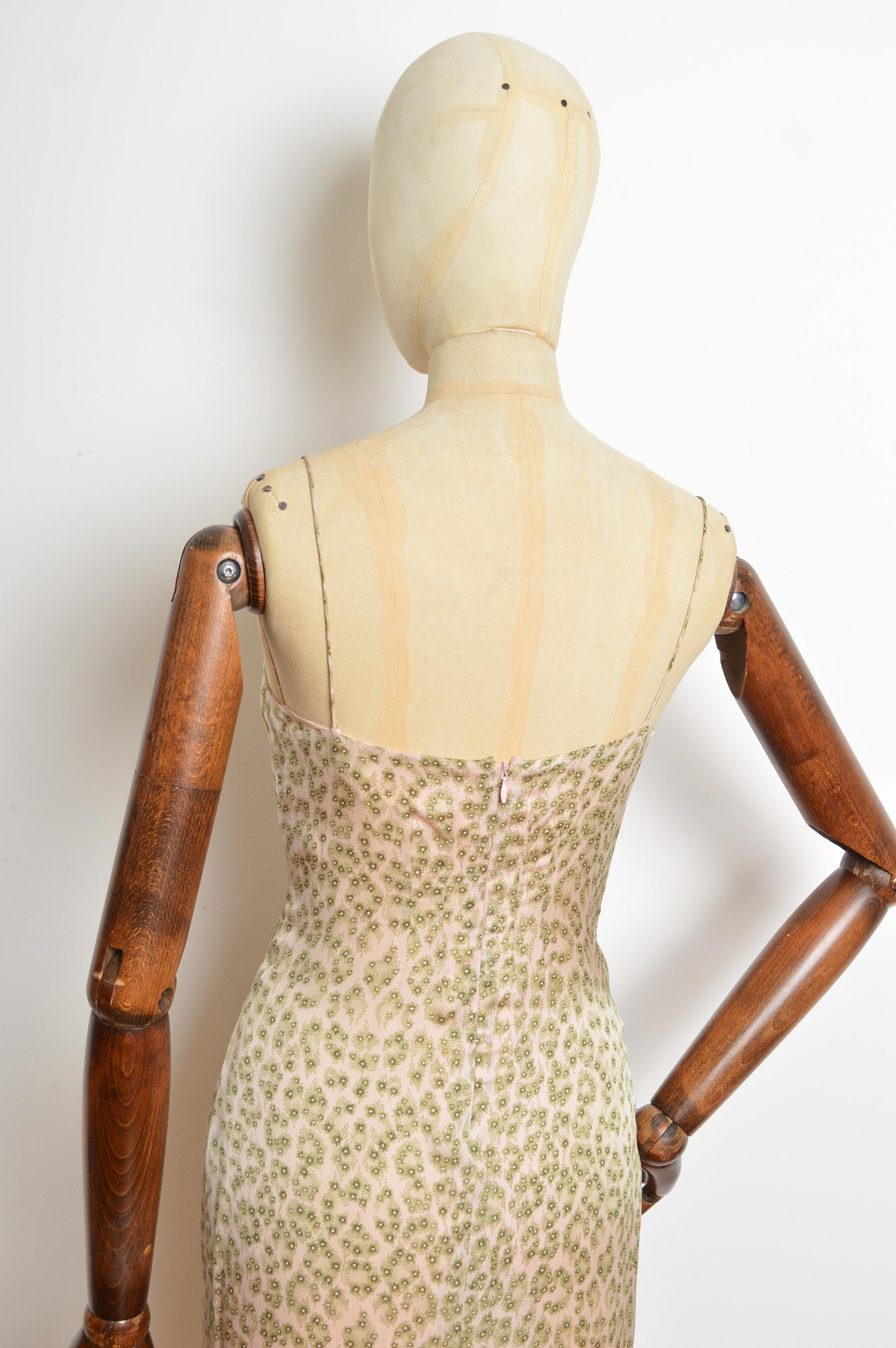 1990 - CHLOÉ by Stella McCartney - Robe à volants en soie à fleurs et imprimé léopard en vente 9