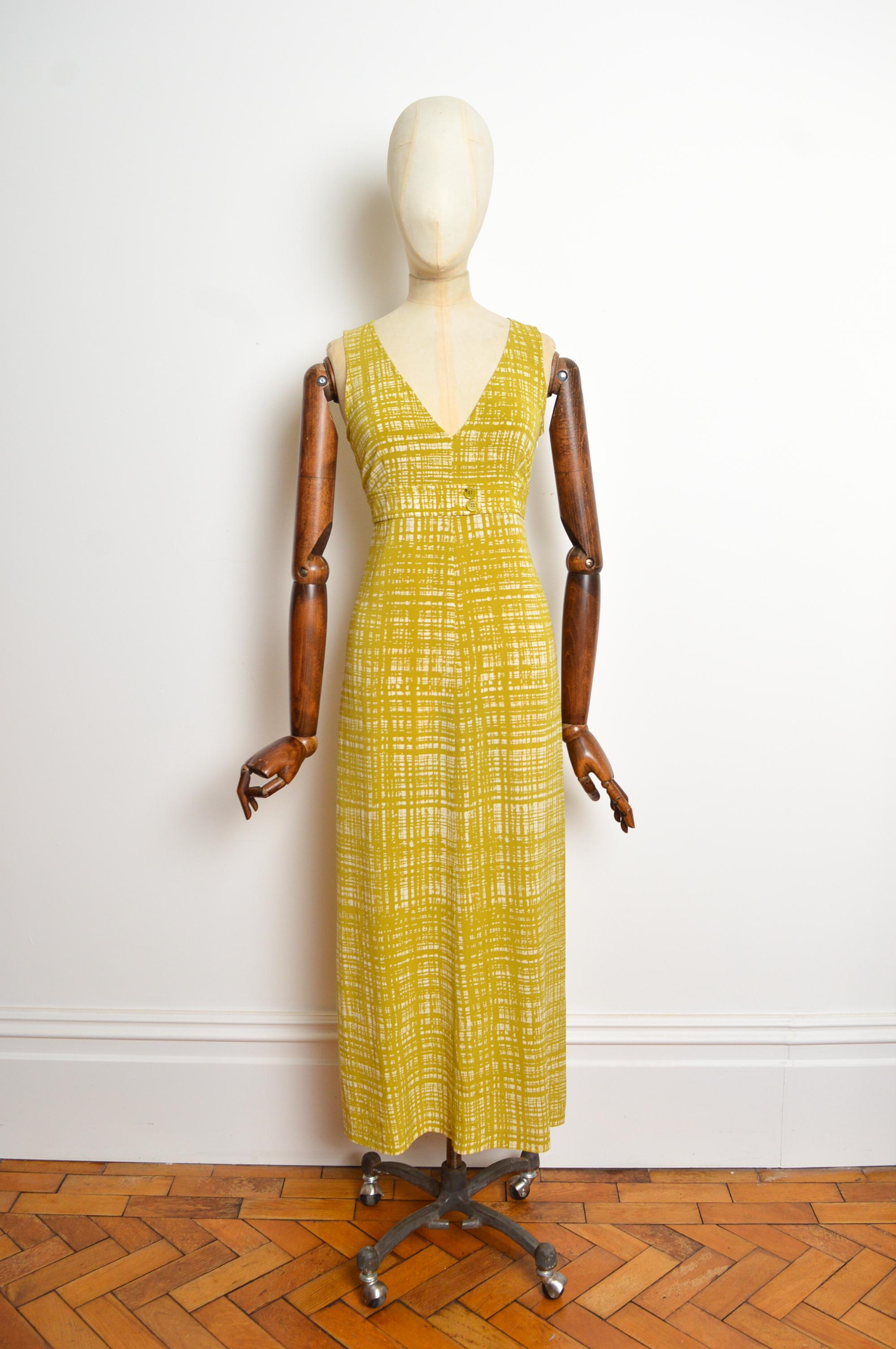 Frühjahr 1996 PRADA Chartreuse Grün Seide Abstrakt Druck Maxikleid im Angebot 5