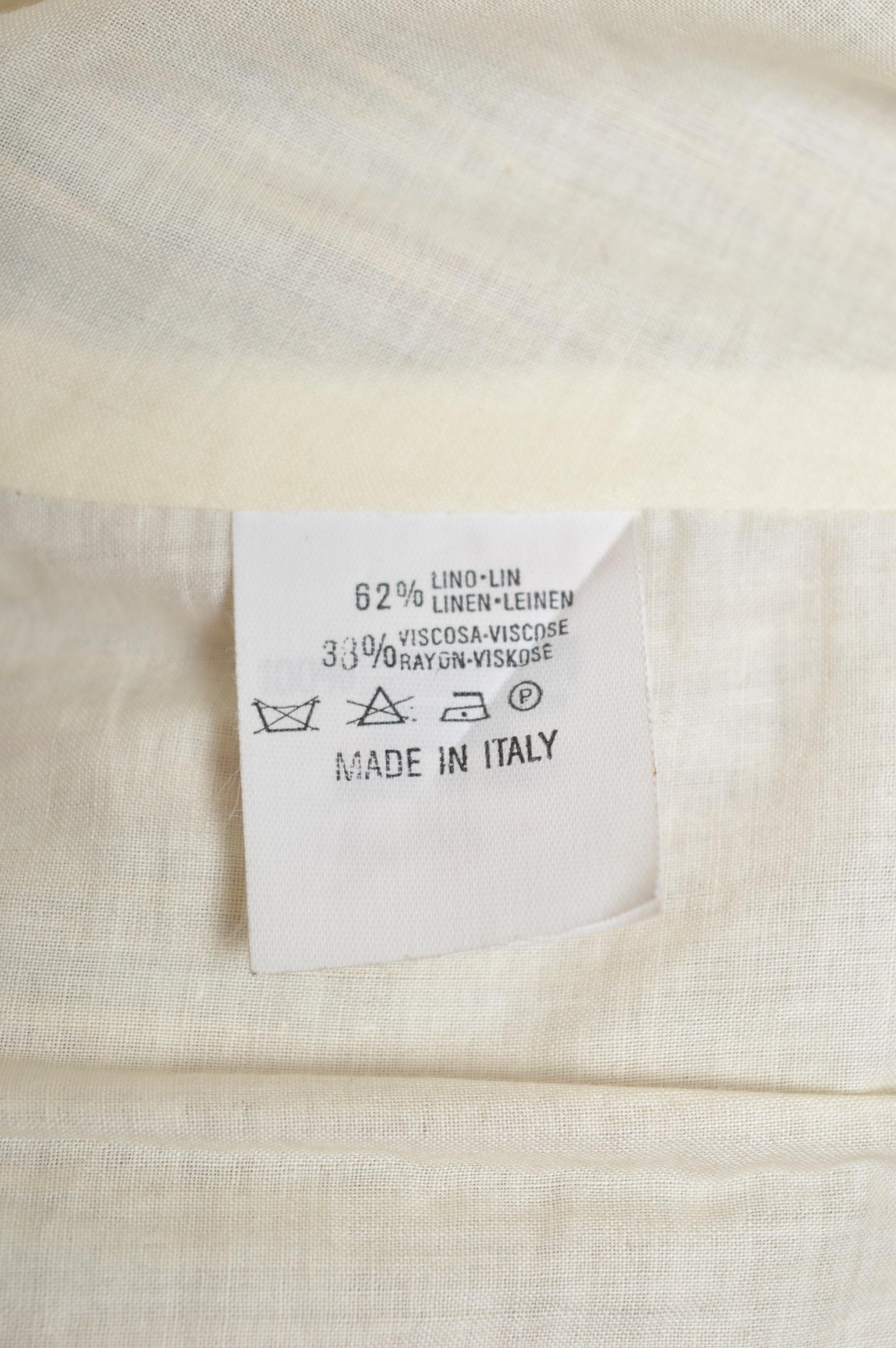 1990 Vivienne Westwood Pin Striped Cropped Fitted Giacca a righe in lino in vendita 9