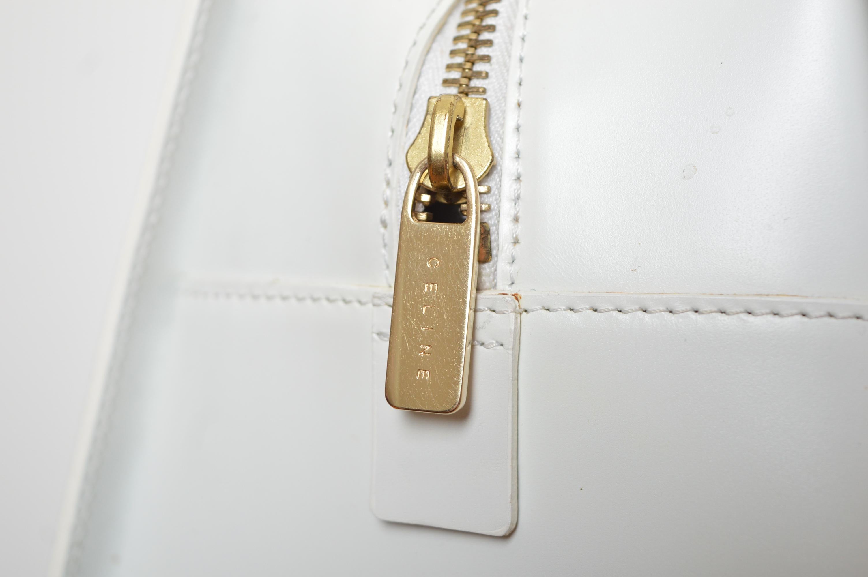 CÉLINE by Michael Kors Triomphe Weiße Tasche mit großem Henkel aus Leder / Handtasche im Angebot 6