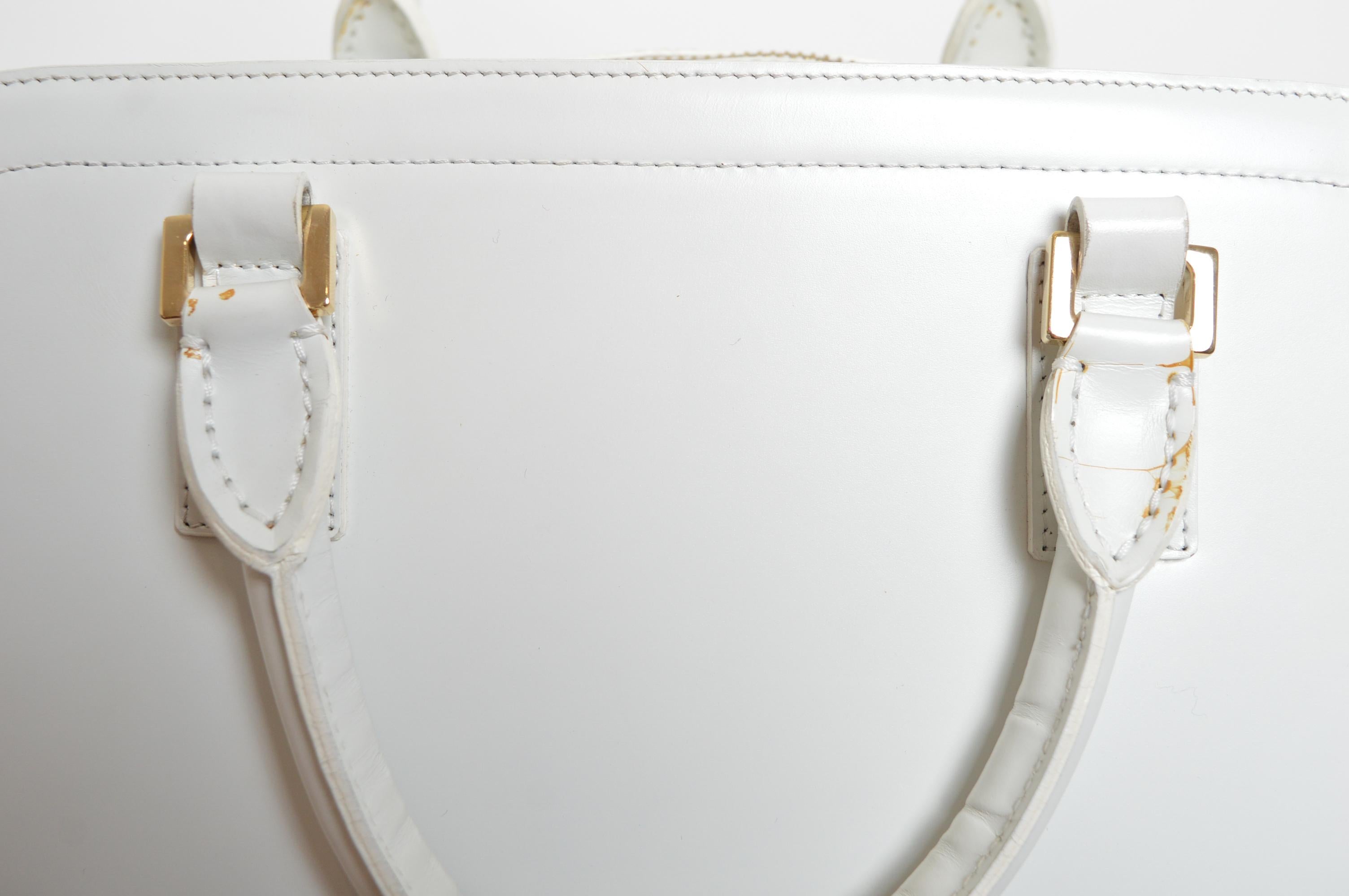 CÉLINE by Michael Kors Triomphe Weiße Tasche mit großem Henkel aus Leder / Handtasche im Angebot 9