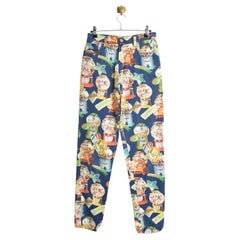 Laute 1990er COTTONADE Bunte Bubble Gum Pinball Muster Jeans