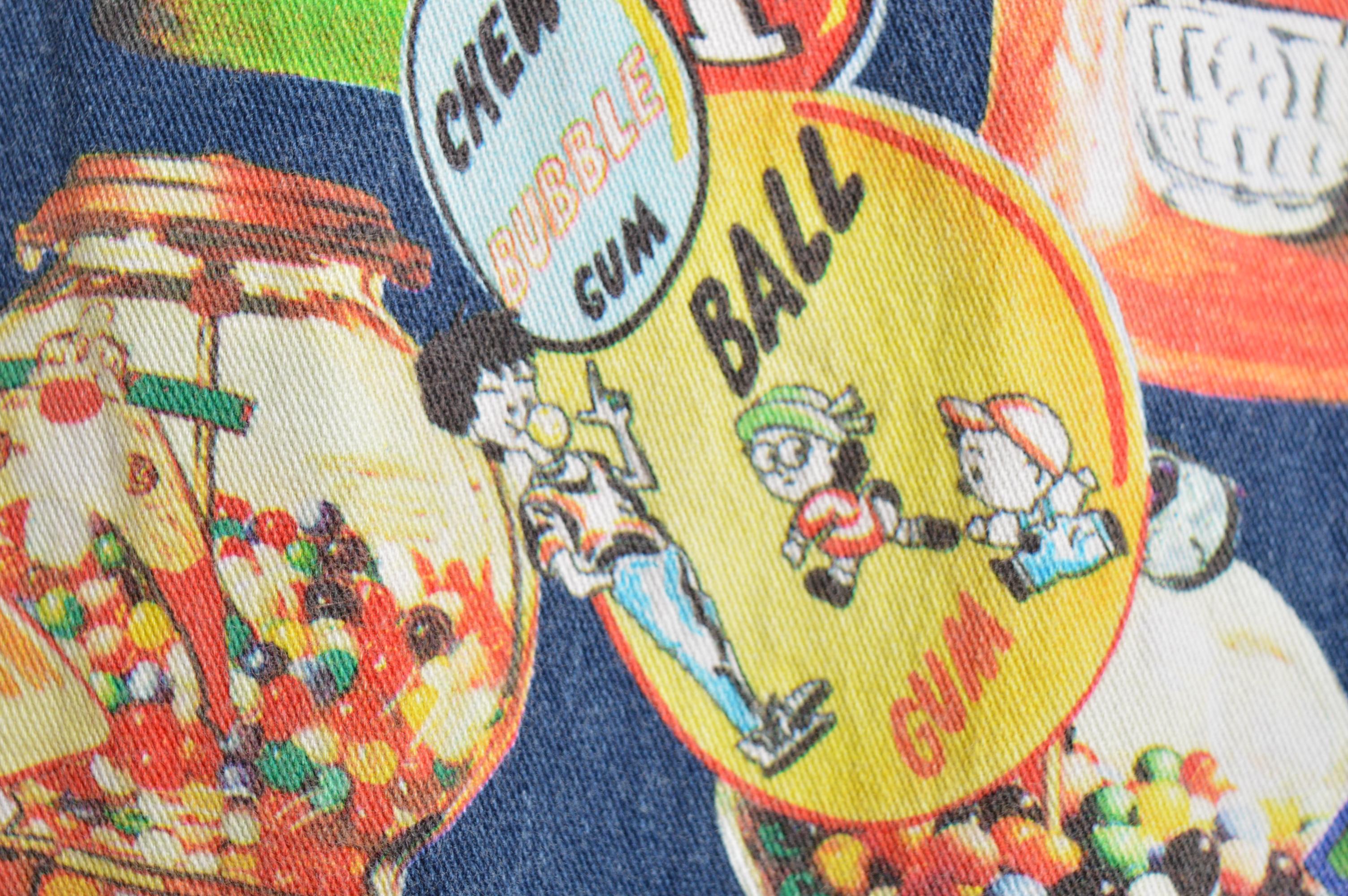 Loud 1990's COTTONADE Colorful Bubble Gum Pinball Pattern Jeans en vente 2