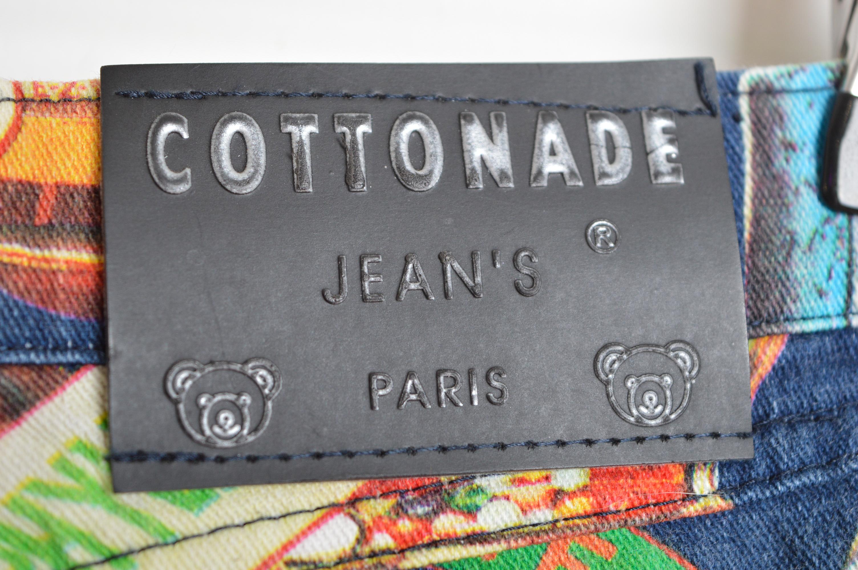 Loud 1990's COTTONADE Colorful Bubble Gum Pinball Pattern Jeans en vente 6