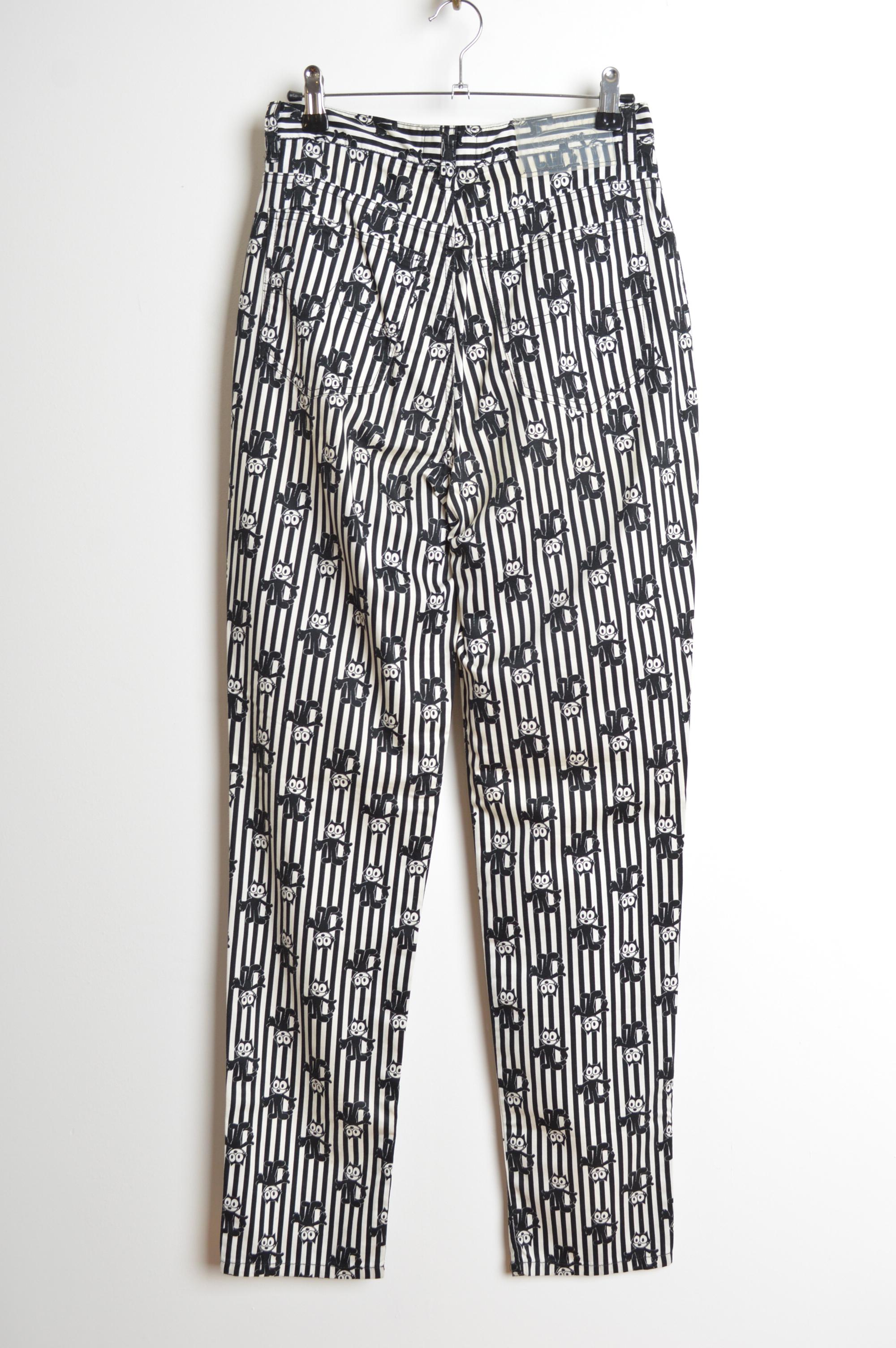 1990's Felix the House Cat Cartoon Print Jeans - Pinstriped Pants en vente 6