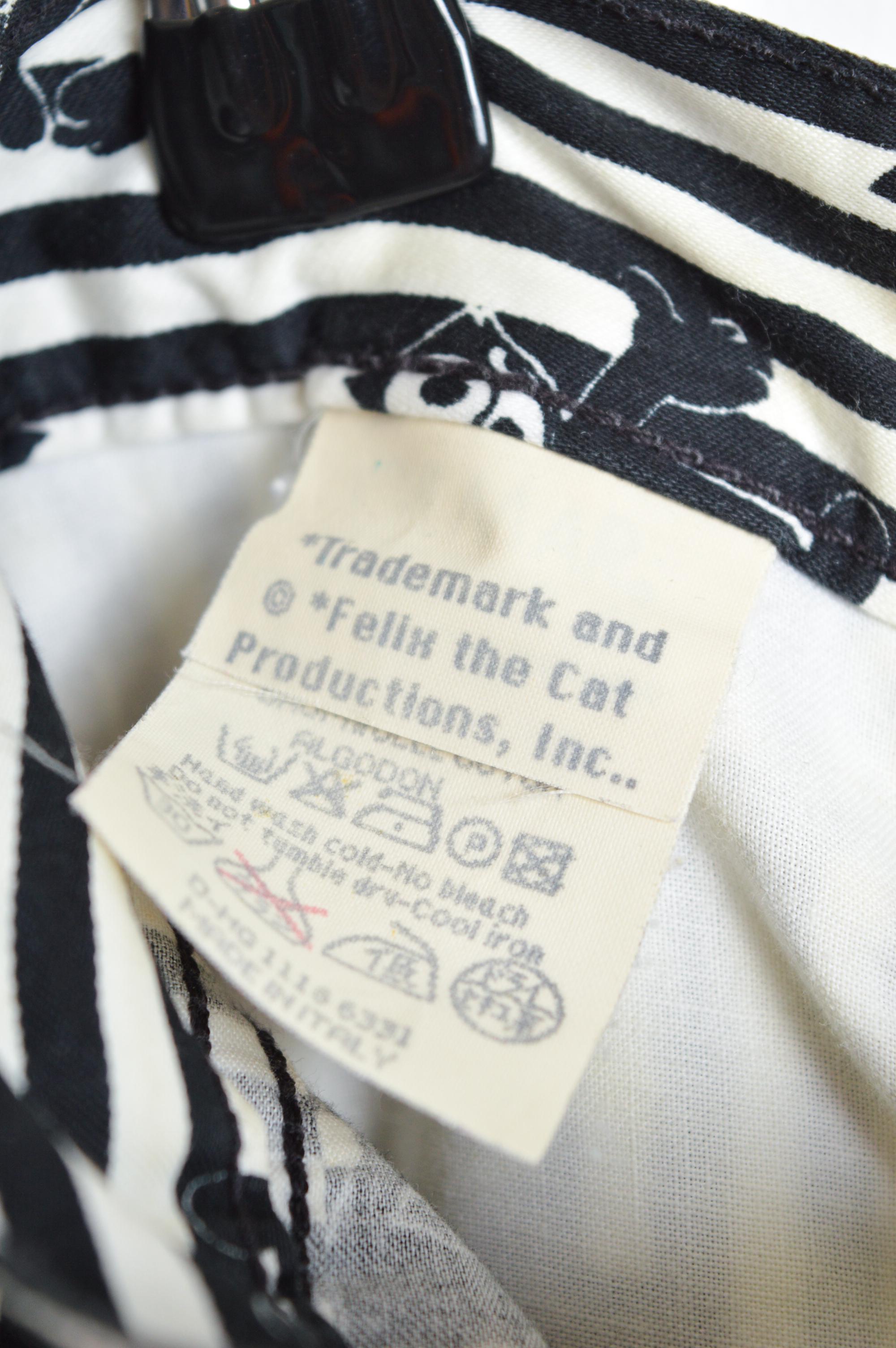 1990's Felix the House Cat Cartoon Print Jeans - Pinstriped Pants en vente 9