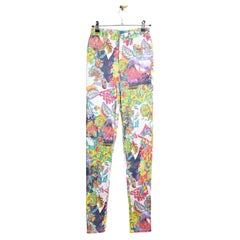 1990’s Christian LaCroix Satin Jeans Loud Vibrant Neon Colourful Print Pants
