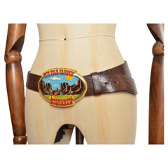 Cintura con fibbia Trucker Dsquared2 Vintage Y2K Large decorata in pelle e smalto