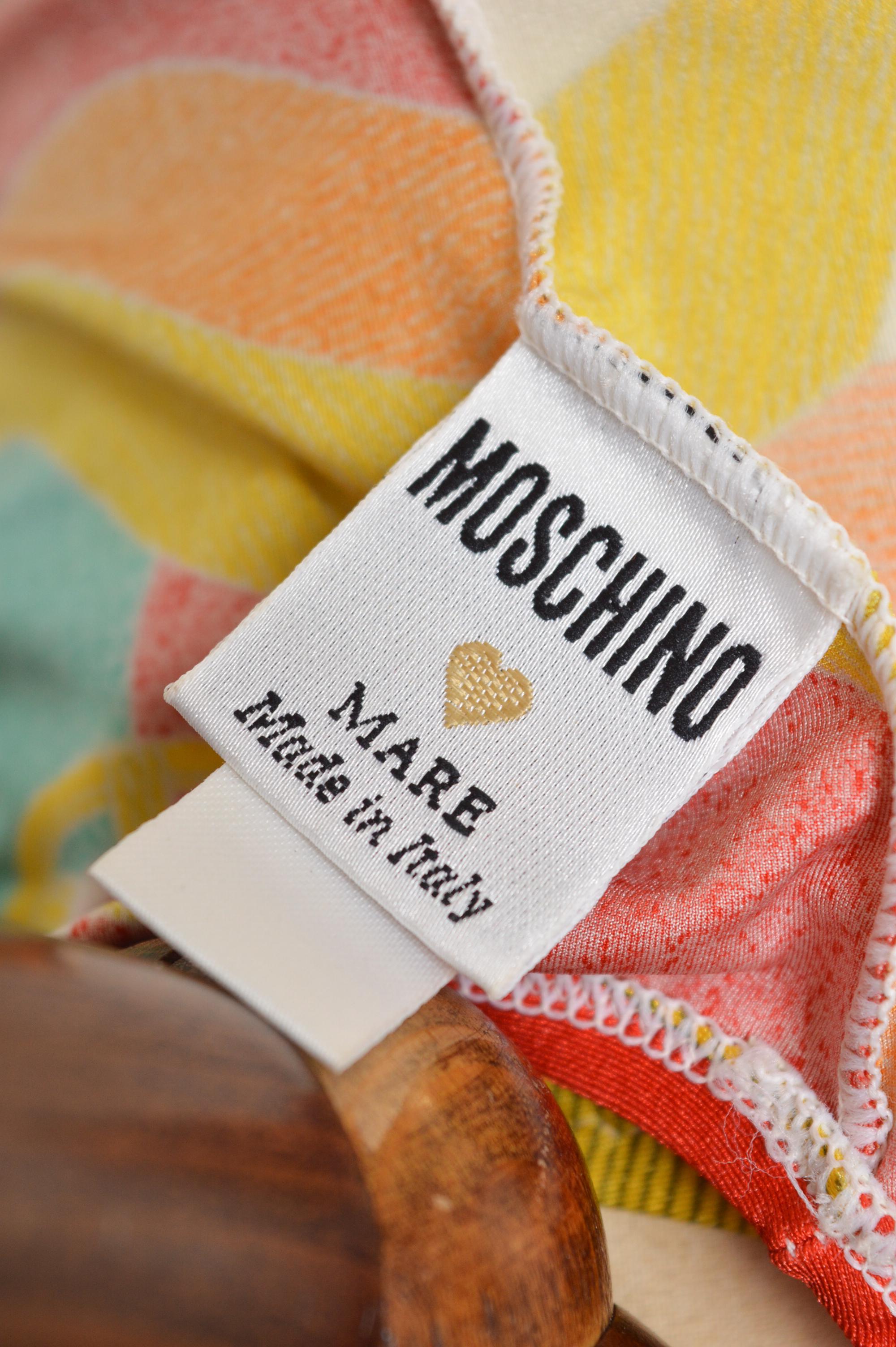 1990's MOSCHINO mare Rococo Baroque Sun print Badeanzug - Badeanzug im Angebot 8
