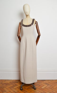 CHLOÉ Cream Nude long Evening gown prototype SAMPLE arrow sequin appliqué Back