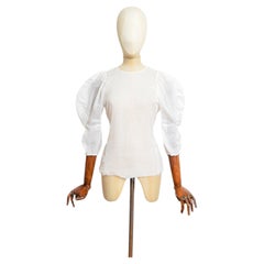 CHLOÉ White Muslin linen toile Top - Atelier Sample peasant blouse