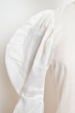 CHLOÉ White Muslin linen toile Top - Atelier Sample peasant blouse
