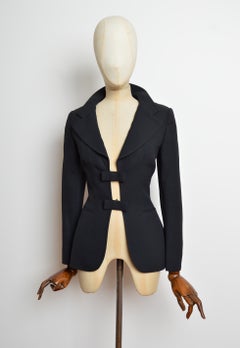 S/S 1997 Christian Dior by Gianfranco Ferré Black bow Tailored blazer Jacket