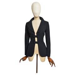 S/S 1997 Christian Dior by Gianfranco Ferré Black bow Tailored blazer Jacket