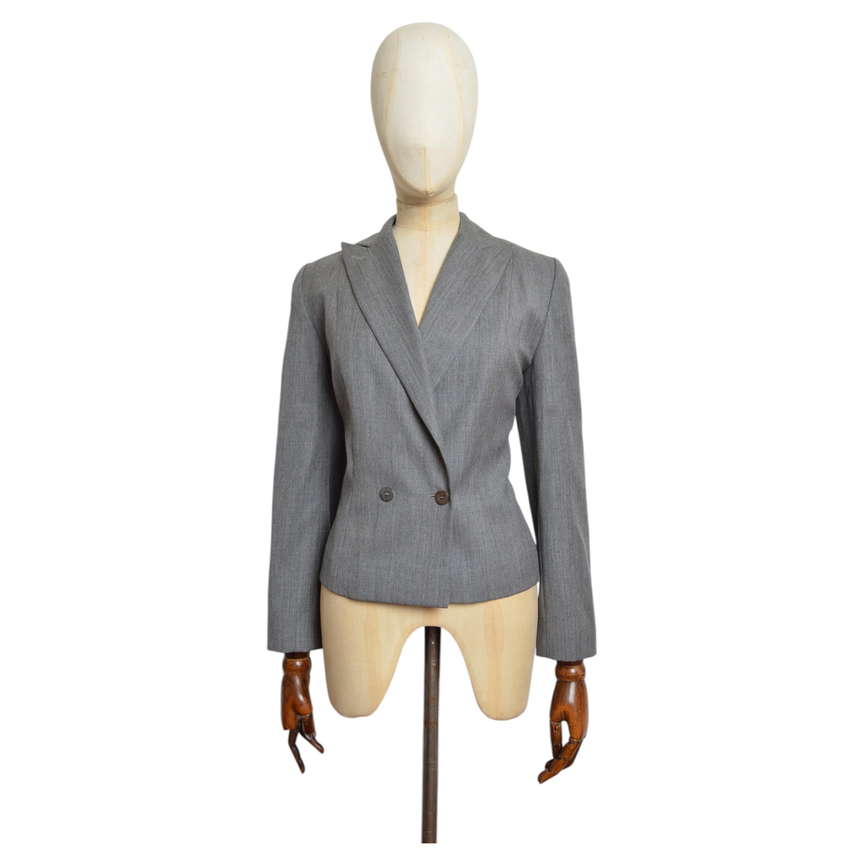 Primavera/Estate 1997 Givenchy by Alexander McQueen: giacca blazer grigia su misura in vendita