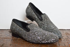 Louis Leeman Handmade Rhinestone Mocassin Silver Swarovski Crystal Loafers Shoes