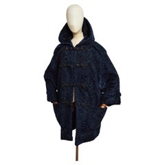 1950’s Neiman Marcus Midnight Blue Astrakhan Hooded Russian Princess Fur Coat