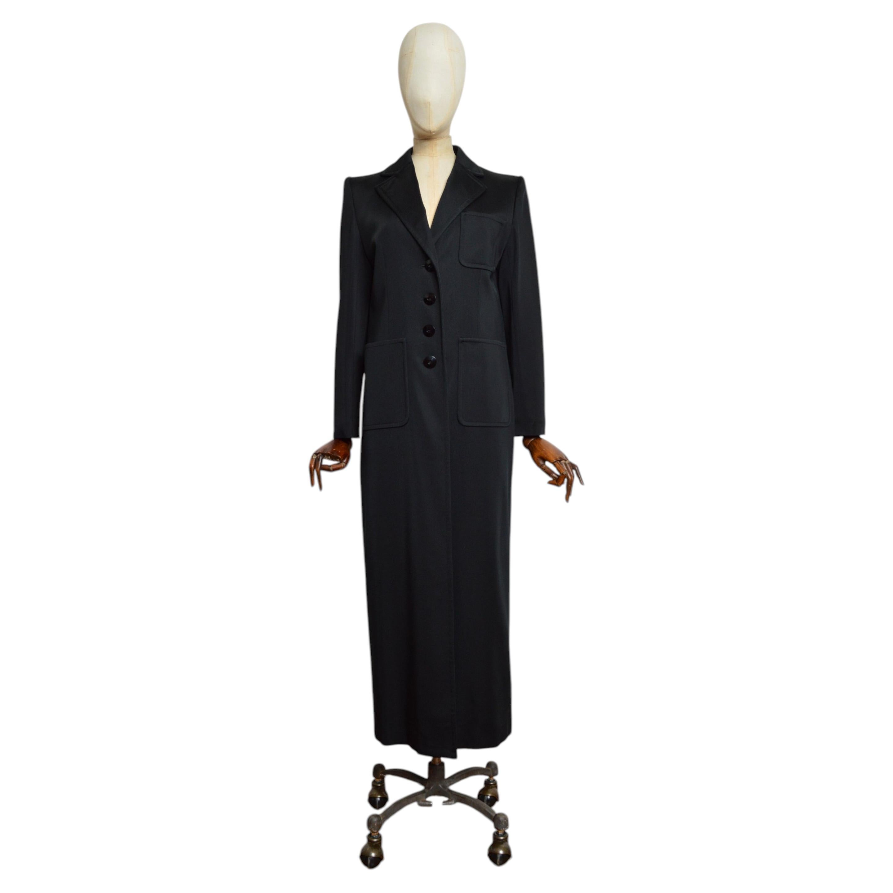 S/S 1997 Yves Saint Laurent Long Black Floor Length Maxi Jacket - Evening Coat For Sale
