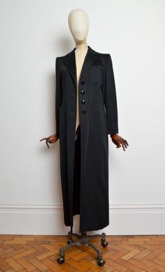 S/S 1997 Yves Saint Laurent Long Black Floor Length Maxi Jacket - Evening Coat