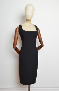 2011 Dsquared2 Black Formal Office Wear knee length Shift Dress with Racer Back