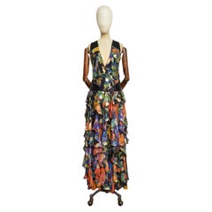 Matthew Williamson Collection Resort 2009 : robe de soirée dos nu en soie, ornée de perles et de volants