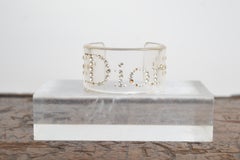 Y2k Christian Dior John Galliano Perspex Transparent Rhinestones Bangle Bracelet