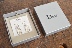 2000's Christian Dior by John Galliano Enamel & Chrome Dior Couture Earrings